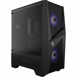 MSI MAG Forge 100M Midi Tower Negro Transparente con Iluminación Púrpura y Panel de Vidrio Templado para PC Gaming