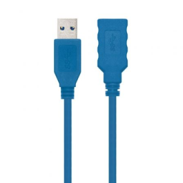 Nanocable 10.01.0901-BL Cable Alargador USB 3.0, Macho a Hembra, 1 metro, Azul, 5 Gbps