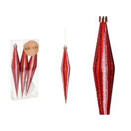 Set 3 Adornos Navidad Alargados Rojo 17 cm Krist+ (12 Unidades) Precio: 59.69000059. SKU: B18HHGSAY6