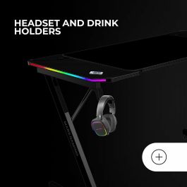 Mesa de Escritorio Gaming Mars Gaming ESCRITORIO ERGO RGB Negro 120 x 60 cm