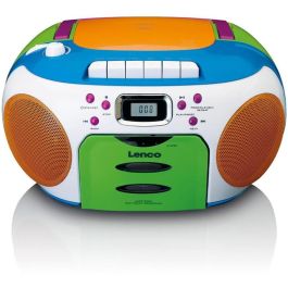 Lenco SCD-971 Reproductor de CD Portátil con Cassette, Radio FM y Pantalla LCD Multicolor