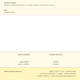 Philips Bombilla LED E27 17,5W 2452lm 6500K Luz Fría Estándar Ø7,5 x 12,1 cm