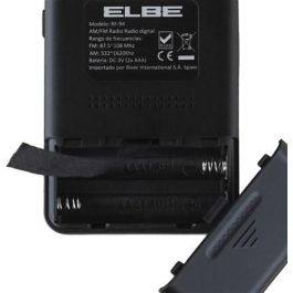 Elbe Radio Digital Portátil RF-94 AM/FM con Gran Display y Auriculares Incluidos