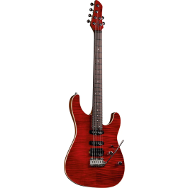 EKO Guitarra Eléctrica Aire 800 Musa Red Flamed Eko 6 Cuerdas Cuerpo Aliso Tapa Arce Flameado Rojo Brillante