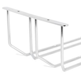 Herrajes ALK Soporte de Copas Doble para Estante, Acero Cromado Brillante, 182x279x112 mm, Organizador de Cocina/Bar