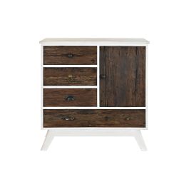 Cajonera Colonial DKD Home Decor Blanco Marron Oscuro 50 x 75 x 72 cm