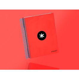 Cuaderno Espiral A5 Micro Antartik Tapa Forrada120H 90 gr Cuadro 5 mm 5 Bandas 6 Taladros Colores Surtidos 18 unidades