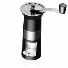 Bialetti MCPRO001 Molinillo de Café Manual Premium con Cuchillas de Acero Inoxidable y 6 Posiciones de Molido - Negro