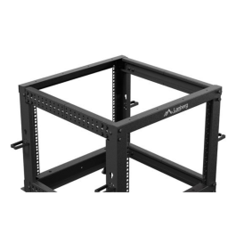Lanberg Armario Rack Abierto 19" 9U Independiente para Servidores y Red 600kg Negro con Ruedas y Profundidad Ajustable