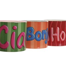 DKD Home Decor Macetero Multicolor Cerámica 13.6 x 11.8 x 13.6 cm Set de 3