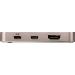 ATEN UH3235 Docking station USB-C 4K Ultra Mini con Power Passthrough de 60W, HDMI, USB 3.2 Gen 1 y USB 2.0, Oro rosa