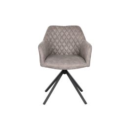 DKD Home Decor Silla Loft Gris Negro Microfibra Metal 58 x 83 x 55 cm