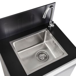 Cook'In Garden WT031T Módulo Fregadero Fidgi Integrable con Barbacoas Fidgi 3 y 4, Protector Salpicaduras, Acero Inoxidable