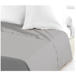 Lovely Home Sábana plana 100% algodón 54 hilos 180x290 cm gris claro para cama individual Certificado OeKO-TEX