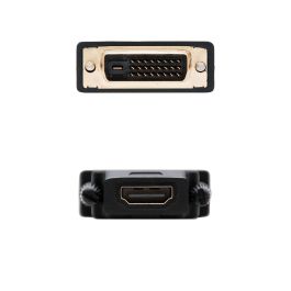 NANO CABLE Adaptador DVI 24+1 a HDMI, Conector DVI 24+1, HDMI, Negro