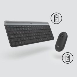 Logitech Combo Teclado y Ratón Inalámbrico MK470 Slim, Diseño Delgado y Silencioso, Inalámbrico 2.4GHz USB Plug-and-Play, Batería Larga Duración
