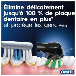 Cepillo de dientes eléctrico Oral-B Pro 3 3900 - Juego de 2 - 2 mangos negros - 3 cabezales - Diseñado por Braun