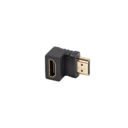 Lanberg Adaptador HDMI 2.0 4K@60Hz HDR Macho - Hembra Angulado 18Gbps Chapado Oro