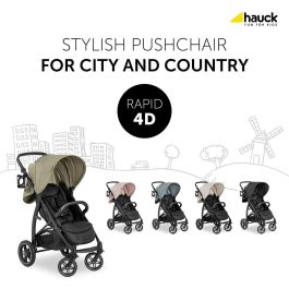 HAUCK HAU4007923148952 - Cochecito Todoterreno RAPID 4D, Plegado con una mano, 4 Ruedas, Negro