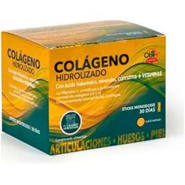 OBIRE Colágeno Hidrolizado 30 Sticks con Magnesio, Cúrcuma, Ácido Hialurónico y Vitaminas para Huesos y Articulaciones sabor Naranja Precio: 16.5. SKU: B1F82LDK2J