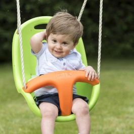 TRIGANO Asiento de Bebé para Pórtico 1.90-2.50m, Carcasa Plástico Verde/Naranja, Anti-UV, para Niños 9 meses a 3 años (máx 20 kg)