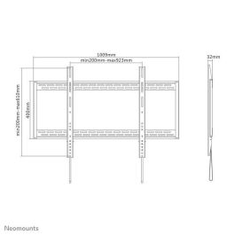 Neomounts LFD-W1000 Soporte Fijo de Pared para TV/Monitor Plano 60-100" | Max 125kg | VESA 200x200-900x600 | Profundidad 3.2cm | Negro Neomounts LFD-W1000 Soporte Fijo de Pared para TV/Monitor Plano 60-100" | Max 125kg | VESA 200x200-900x600 | Profundidad 3.2cm | Negro