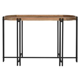DKD Home Decor Consola Marron Negro 40 x 75 x 115 cm Madera Metal