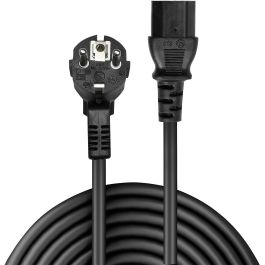 Lindy Cable de Alimentación 3m Schuko 2 Pines a IEC C13, Negro, para Conectar Dispositivos con Enchufe Europeo o Cargador Portátil