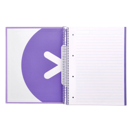 Antartik Cuaderno Espiral Micro A4 Forrada 120 Hojas 90gr Horizontal 5 Bandas Lavanda