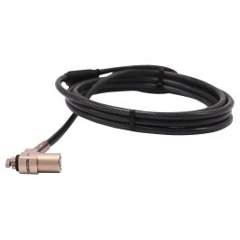 DICOTA T-Lock Ultra SlimV2 Cable de Seguridad con Llave Maestra, Barra en T, 2 m, Negro/Plata