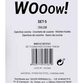 Set de 5 ganchos para cocina 7x4 cm - Wooow (48 Cajas) Set de 5 ganchos para cocina 7x4 cm - Wooow (48 Cajas)