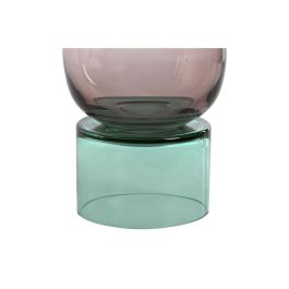 DKD Home Decor Jarrón Urban de Cristal Bicolor 15x32x15 cm