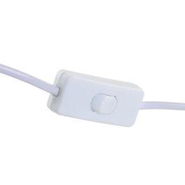 DKD Home Decor Lámpara de Sobremesa Urban Seta Blanco Marrón Claro, Materiales Metal y Cuerda, para bombilla E27, 50W, 30x48x30 cm