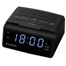 SUNSTECH FRD35U Radio Despertador Digital con USB y Carga para Smartphones, Pantalla LED Azul, Negro Precio: 20.59000009. SKU: B14VW6BL69