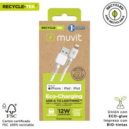 muvit for change cable USB a Lightning MFI 2,4A/12W 0,2m blanco