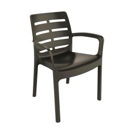 Ipae Progarden Silla Borneo Negro Resina Apilable para Uso Doméstico