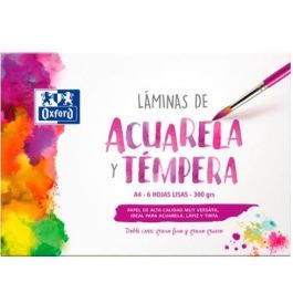 Oxford Láminas Para Pintura Acuarela Y Témpera 6H 300 gr A4 Liso Blanco Precio: 2.50000036. SKU: B1EKBBEMS9