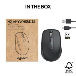 Logitech MX Anywhere 3S for Business 910-006958 Ratón Inalámbrico y Bluetooth Láser 8000 DPI Negro Grafito para Oficina