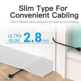 Vention IBIBD Cable de Red RJ45 UTP Cat.6A 50cm Negro - Ultrafino, 10 Gbps, 500 MHz, Cobre Libre Oxígeno
