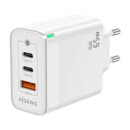 Aisens Cargador Gan 65 W, 2Xusb-C Pd3.0 Qc4.0, 1Xusb-A Qc3.0, Blanco Precio: 15.49999957. SKU: B14D76B44P