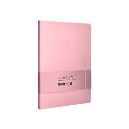 Cuaderno Con Gomilla Antartik Notes Tapa Dura A4 Hojas Lisas Rosa Pastel 100 Hojas 80 gr Fsc