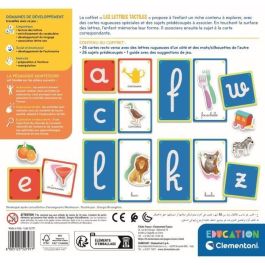 Montessori - Clementoni - Letras táctiles - Juego educativo para aprender el abecedario - 26 cartas de letras en bruto - A partir de 3 años