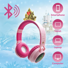 Lexibook Auriculares Bluetooth de Princesas Disney con efectos de luz