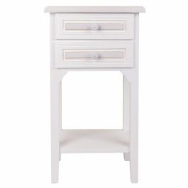 Mesita de Noche Alexandra House Living Blanco 26 x 69 x 37 cm