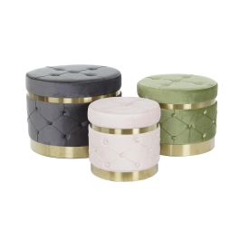 Reposapies DKD Home Decor Multicolor 60 x 47 x 60 cm Set de 3 Reposapies DKD Home Decor Multicolor 60 x 47 x 60 cm Set de 3