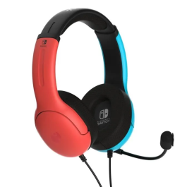 PDP Auricular LVL40 Azul/Rojo para Nintendo Switch con Micrófono Flexible y Cancelación de Ruido
