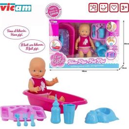 Muñeco baby pipi comiditas con bañera 40x13x58cm Muñeco baby pipi comiditas con bañera 40x13x58cm