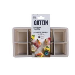 Quttin Cubitera Flexible de Silicona para 8 Cubitos, 21.3 x 11.3 x 5 cm (24 Unidades)