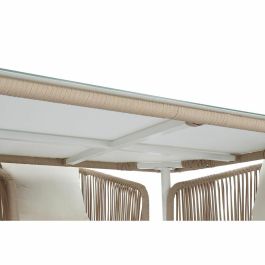 Mesa Terraza Y Jardin DKD Home Decor Beige Blanco 90 x 75 x 160 cm Set de 7