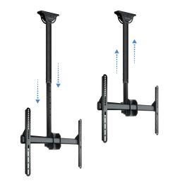 TooQ LPCE1170TSLI-B Soporte Techo TV Giratorio Inclinable Nivelable 37-70" VESA 200x200-600x400 50kg Techos Inclinados Negro